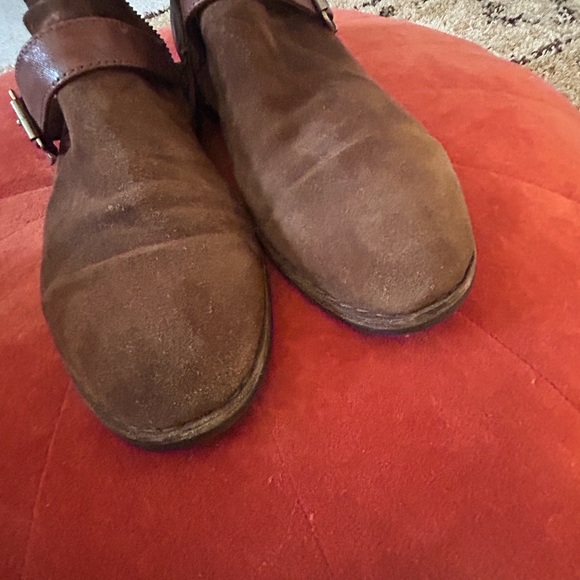 H.S. Trask suede leather Ankle Boots booties Slouchy Design Buckle harness 10 - Picture 8 of 9